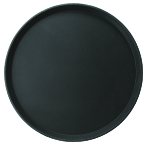 Поднос пластиковый с прорезиненным дном d=40см (черный)