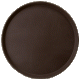 Поднос пластиковый с прорезиненным дном d=36см (коричневый)