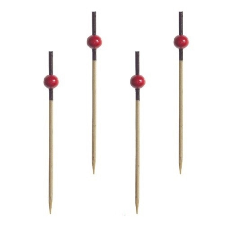 Пики дерев. Жемчужина красная 7 см. 100 шт/уп