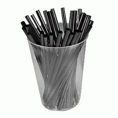 Трубочки прямые короткие L=12.5см (400шт/уп) черные